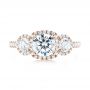 14k Rose Gold 14k Rose Gold Three-stone Halo Diamond Engagement Ring - Top View -  103094 - Thumbnail
