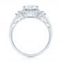 18k White Gold Three-stone Halo Diamond Engagement Ring - Front View -  103051 - Thumbnail