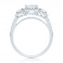 18k White Gold Three-stone Halo Diamond Engagement Ring - Front View -  103094 - Thumbnail