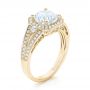 14k Yellow Gold 14k Yellow Gold Three-stone Halo Diamond Engagement Ring - Three-Quarter View -  103051 - Thumbnail