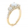 14k Yellow Gold 14k Yellow Gold Three-stone Halo Diamond Engagement Ring - Three-Quarter View -  103094 - Thumbnail