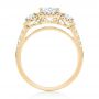 18k Yellow Gold 18k Yellow Gold Three-stone Halo Diamond Engagement Ring - Front View -  103094 - Thumbnail