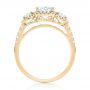 14k Yellow Gold 14k Yellow Gold Three-stone Halo Diamond Engagement Ring - Front View -  103094 - Thumbnail