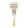 18k Yellow Gold 18k Yellow Gold Three-stone Halo Diamond Engagement Ring - Side View -  103051 - Thumbnail