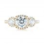 14k Yellow Gold 14k Yellow Gold Three-stone Halo Diamond Engagement Ring - Top View -  103094 - Thumbnail