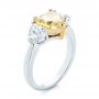 Three-stone Heart Diamond Engagement Ring - Three-Quarter View -  104139 - Thumbnail