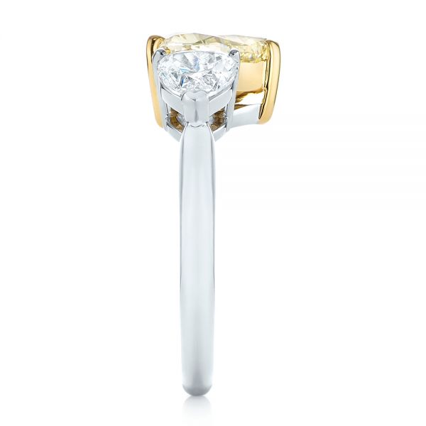Three-stone Heart Diamond Engagement Ring - Side View - 104139