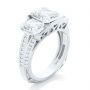 18k White Gold 18k White Gold Three-stone Radiant Channel Set Engagement Ring - Three-Quarter View -  107384 - Thumbnail
