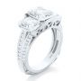 18k White Gold 18k White Gold Three-stone Radiant Channel Set Engagement Ring - Front View -  107384 - Thumbnail