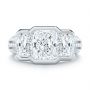 18k White Gold 18k White Gold Three-stone Radiant Channel Set Engagement Ring - Top View -  107384 - Thumbnail