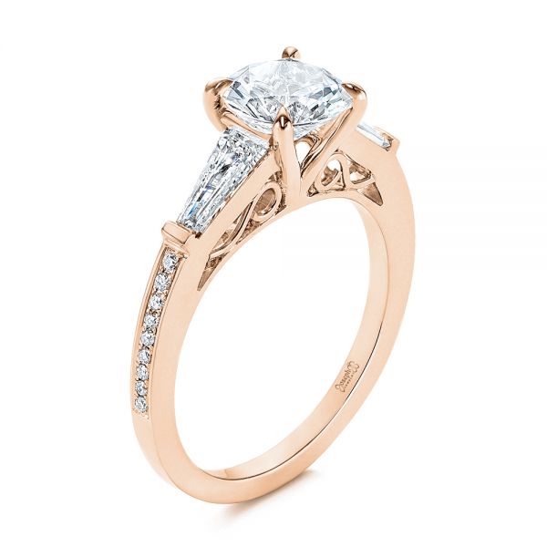 Three-stone Tapered Baguette Diamond Engagement Ring - Image