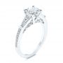 14k White Gold 14k White Gold Three-stone Tapered Baguette Diamond Engagement Ring - Three-Quarter View -  105820 - Thumbnail