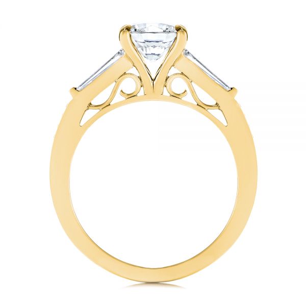 18k Yellow Gold 18k Yellow Gold Three-stone Tapered Baguette Diamond Engagement Ring - Front View -  105820 - Thumbnail