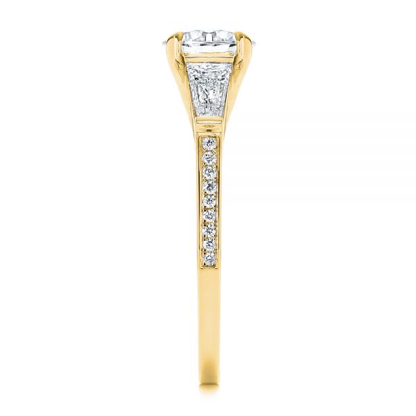 14k Yellow Gold 14k Yellow Gold Three-stone Tapered Baguette Diamond Engagement Ring - Side View -  105820 - Thumbnail