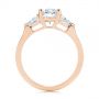 14k Rose Gold 14k Rose Gold Three-stone Trillion And Oval Diamond Engagement Ring - Front View -  105800 - Thumbnail