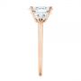 18k Rose Gold 18k Rose Gold Three-stone Trillion And Oval Diamond Engagement Ring - Side View -  105800 - Thumbnail