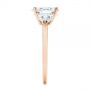 14k Rose Gold 14k Rose Gold Three-stone Trillion And Oval Diamond Engagement Ring - Side View -  105800 - Thumbnail