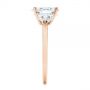 14k Rose Gold 14k Rose Gold Three-stone Trillion And Oval Diamond Engagement Ring - Side View -  105800 - Thumbnail