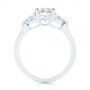 18k White Gold Three-stone Trillion And Oval Diamond Engagement Ring - Front View -  105800 - Thumbnail