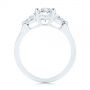 18k White Gold Three-stone Trillion And Oval Diamond Engagement Ring - Front View -  105800 - Thumbnail