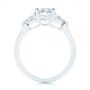 14k White Gold 14k White Gold Three-stone Trillion And Oval Diamond Engagement Ring - Front View -  105800 - Thumbnail