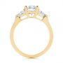 18k Yellow Gold 18k Yellow Gold Three-stone Trillion And Oval Diamond Engagement Ring - Front View -  105800 - Thumbnail