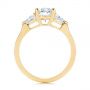 14k Yellow Gold 14k Yellow Gold Three-stone Trillion And Oval Diamond Engagement Ring - Front View -  105800 - Thumbnail