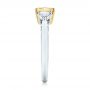 Three-stone Yellow And White Diamond Engagement Ring - Side View -  104134 - Thumbnail