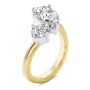 14k Yellow Gold And Platinum Toi Et Moi Pear And Round Diamond Engagement Ring - Three-Quarter View -  108546 - Thumbnail