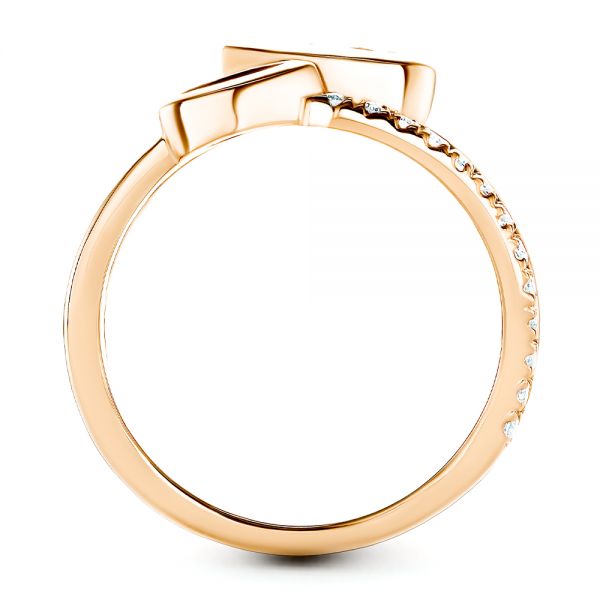 18k Rose Gold 18k Rose Gold Toi Et Moi Split Shank Engagement Ring - Front View - 107434