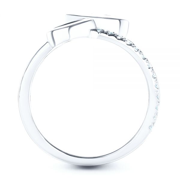 18k White Gold 18k White Gold Toi Et Moi Split Shank Engagement Ring - Front View - 107434