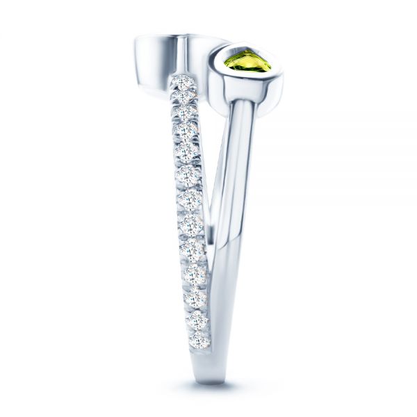 18k White Gold 18k White Gold Toi Et Moi Split Shank Engagement Ring - Side View - 107434