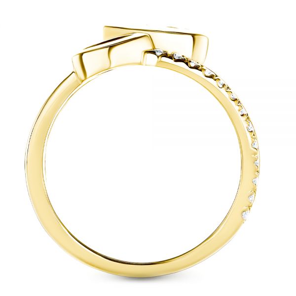 14k Yellow Gold Toi Et Moi Split Shank Engagement Ring - Front View - 107434