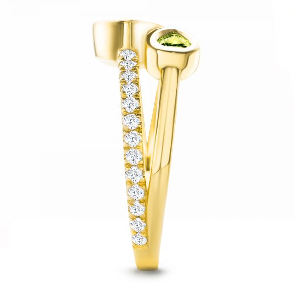 14k Yellow Gold Toi Et Moi Split Shank Engagement Ring - Side View - 107434