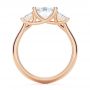 18k Rose Gold 18k Rose Gold Trellis Three Stone Engagement Ring - Front View -  107308 - Thumbnail