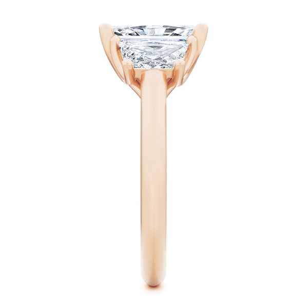 14k Rose Gold 14k Rose Gold Trellis Three Stone Engagement Ring - Side View - 107308