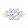 14k Rose Gold 14k Rose Gold Trellis Three Stone Engagement Ring - Top View -  107308 - Thumbnail