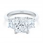  Platinum Trellis Three Stone Engagement Ring - Flat View -  107308 - Thumbnail