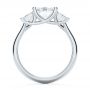 18k White Gold 18k White Gold Trellis Three Stone Engagement Ring - Front View -  107308 - Thumbnail