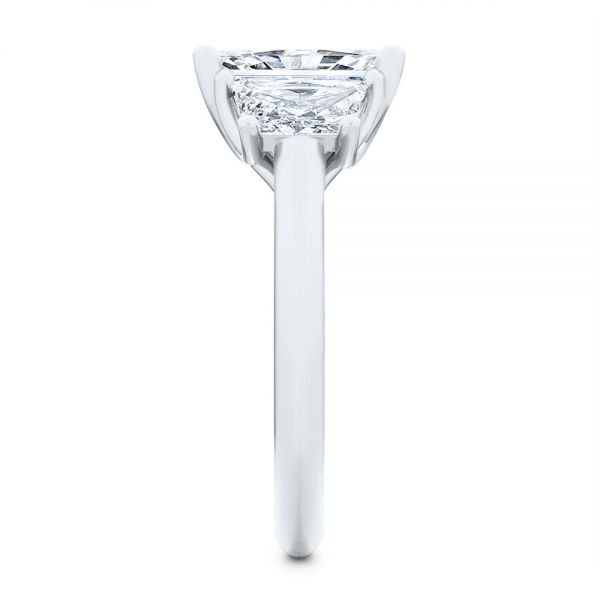 Platinum Trellis Three Stone Engagement Ring - Side View - 107308