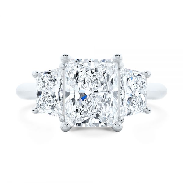  Platinum Trellis Three Stone Engagement Ring - Top View -  107308