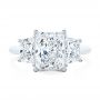 14k White Gold 14k White Gold Trellis Three Stone Engagement Ring - Top View -  107308 - Thumbnail