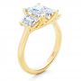 14k Yellow Gold 14k Yellow Gold Trellis Three Stone Engagement Ring - Three-Quarter View -  107308 - Thumbnail