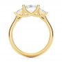 14k Yellow Gold 14k Yellow Gold Trellis Three Stone Engagement Ring - Front View -  107308 - Thumbnail