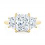 18k Yellow Gold 18k Yellow Gold Trellis Three Stone Engagement Ring - Top View -  107308 - Thumbnail