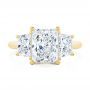 14k Yellow Gold 14k Yellow Gold Trellis Three Stone Engagement Ring - Top View -  107308 - Thumbnail