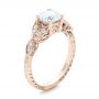 18k Rose Gold 18k Rose Gold Tri-leaf Diamond Engagement Ring - Three-Quarter View -  101989 - Thumbnail
