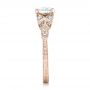 18k Rose Gold 18k Rose Gold Tri-leaf Diamond Engagement Ring - Side View -  101989 - Thumbnail