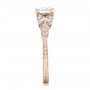18k Rose Gold 18k Rose Gold Tri-leaf Diamond Engagement Ring - Side View -  101989 - Thumbnail