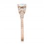 14k Rose Gold 14k Rose Gold Tri-leaf Diamond Engagement Ring - Side View -  101989 - Thumbnail